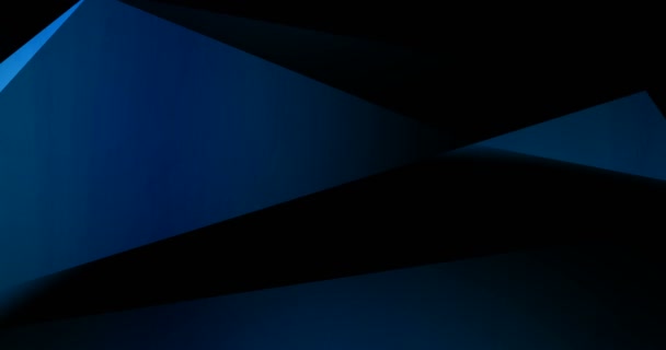 Abstraktní modrý geometrický vícebarevný trojúhelníkový vzor s plynulým přechodovým barevným pohybem, — Stock video