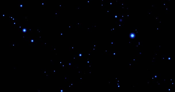 Абстрактні космічні зірки руху синьої енергії на чорному фоні, планетарій — стокове відео