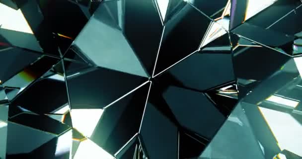 Diamant närbild som bakgrund med cirkelrörelse och glitter effekt, glans vitt ljus som typiska diamant stil, — Stockvideo