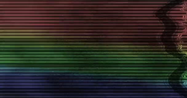 Kleurrijke vhs glitch ruis achtergrond realistisch flikkeren, analoge vintage tv-signaal met slechte interferentie, statische ruis — Stockvideo