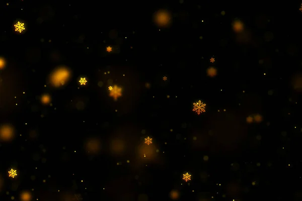 Abstract Circular Snow Shape Golden Sparkle Glitter Bokeh Flowing Movement — Stock Photo, Image