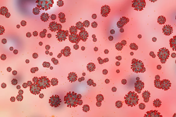 Representación Células Del Coronavirus Covid Influenza Que Fluye Tejido Anatómico — Foto de Stock