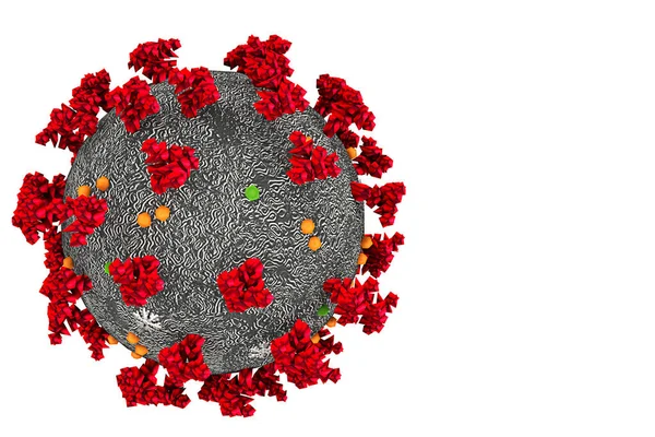 3Dレンダリング赤色のコロナウイルス細胞流行病の医療リスク概念として危険なインフルエンザ株のケースとして白い背景に流れるCovid 19インフルエンザ疾患細胞のリスクの概念 ロイヤリティフリーのストック写真