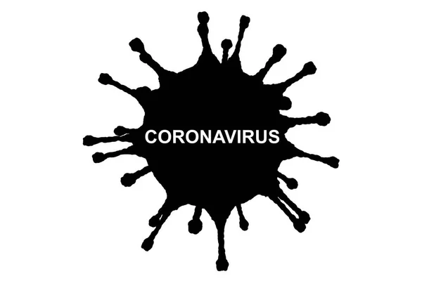 Rendering Svarta Coronavirus Celler Covid Influensa Som Flödar Isolerad Vit Stockbild