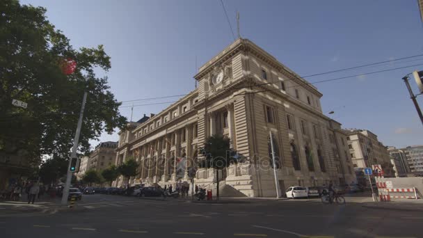 Berühmter Palast in Genf — Stockvideo