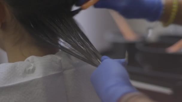 Processo de styling de cabelo — Vídeo de Stock
