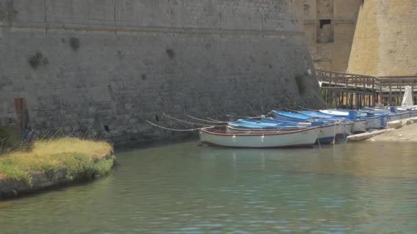 Bateaux de pêche au bord de la mer — Video