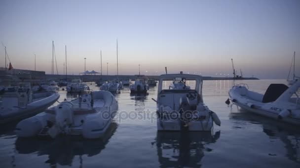 Båtar och yachter parkerade — Stockvideo