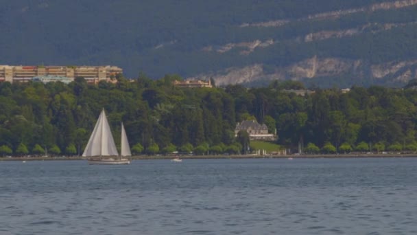 Lago in una bella giornata — Video Stock