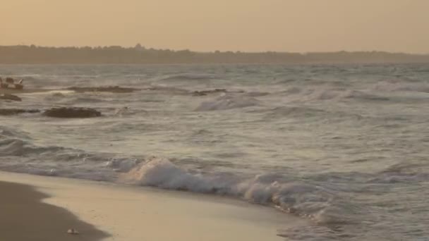 Волны, мчащиеся к берегу — стоковое видео