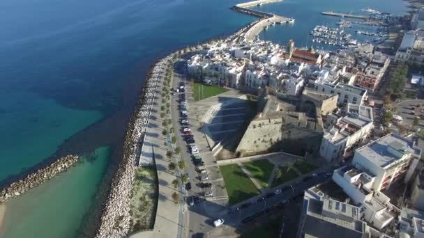 Mola di Bari cidade e beira-mar — Vídeo de Stock