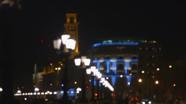 Bari ciudad y calles por la noche — Vídeo de stock