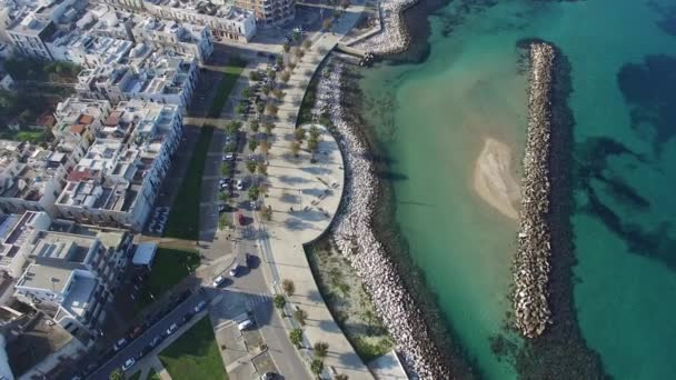Mola di Bari town and waterfront — Stock Video