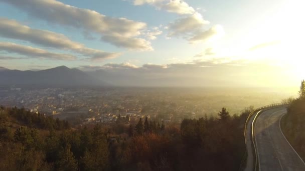 Küçük İtalyan şehir Avezzano — Stok video