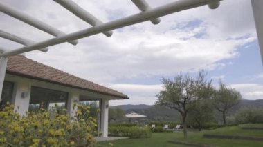 ısmarlayarak Villa Tuscany peyzaj, gündüz, Arezzo, İtalya 