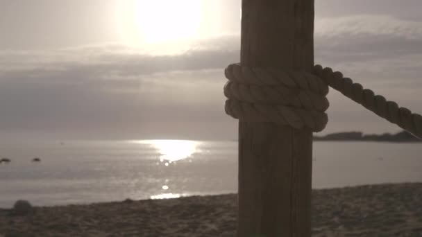 Spiaggia Tramonto Riprese Una Bella Giornata Una Spiaggia Tranquilla — Video Stock