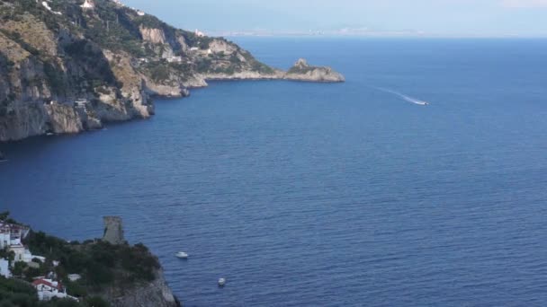 Vista Aérea Cidade Praiano Comuna Italiana Região Campania Província Salerno — Vídeo de Stock