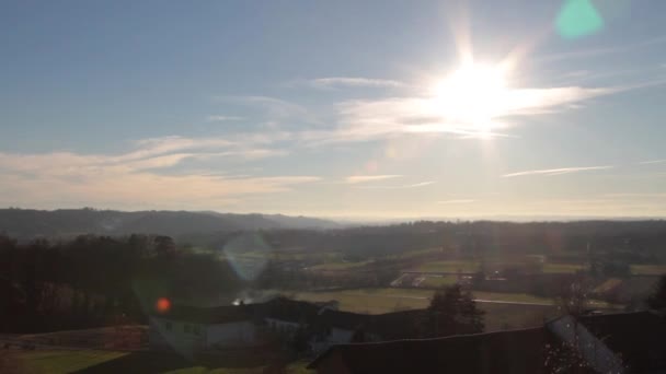 Vue Aérienne Paysage Verdoyant Italie Coucher Soleil — Video