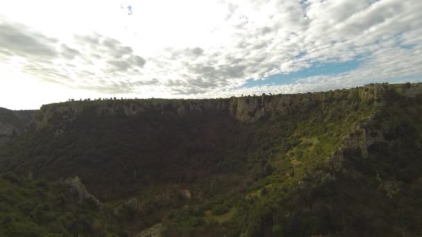 Luchtfoto Van Kloof Gravina Puglia Italië — Stockvideo