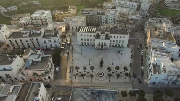 Gündüz Apulia Güney Talya Locorotondo Şehrin Havadan Görünümü — Stok video