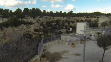 gorge Gravina Di Puglia, İtalya, eski binaların havadan görünümü