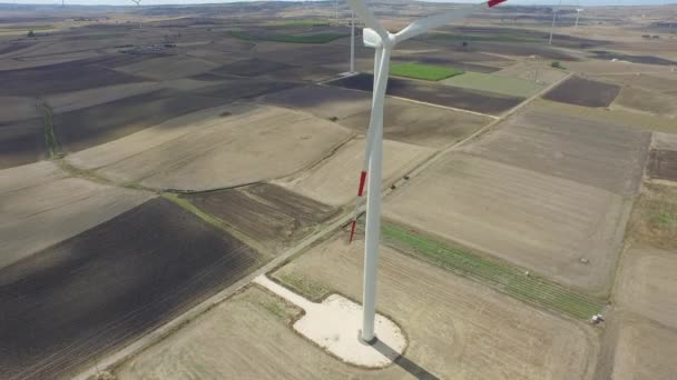 Větrné Mlýny Windfarm Slunečného Letního Dne — Stock video