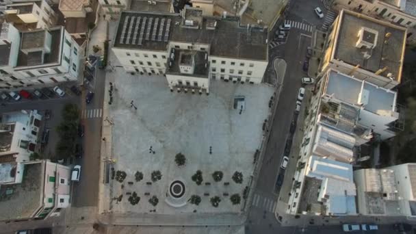 Luchtfoto Van Locorotondo Stad Overdag Apulië Calabrië — Stockvideo