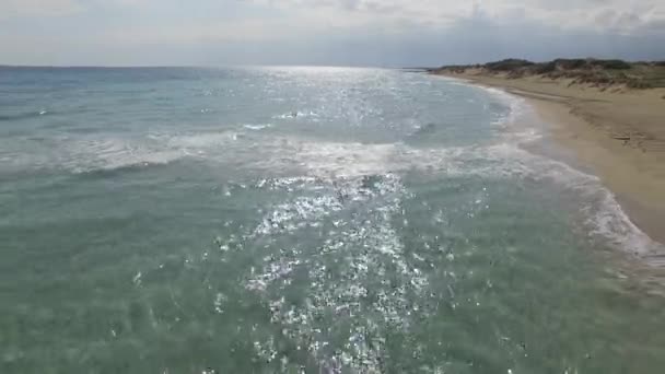 Vista Aerea Della Spiaggia Sabbiosa Taranto Italia — Video Stock