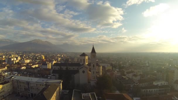 Küçük İtalyan şehir Avezzano — Stok video