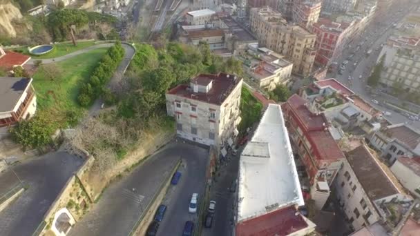 Luchtfoto Van Napels Stad Overdag Zuid Italië — Stockvideo