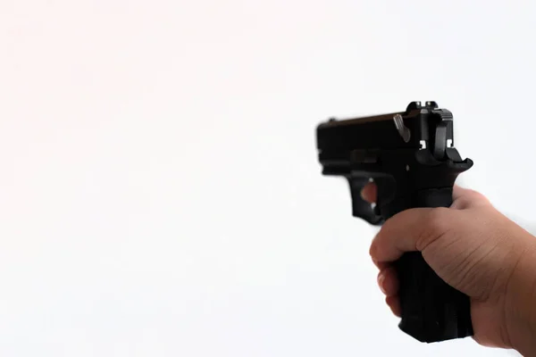 9 mm 'lik Jorge Tabancası beyaz bir arkaplanda izole edildi..