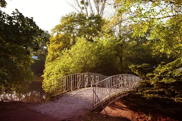 Sonbahar günü beyaz bridge Park