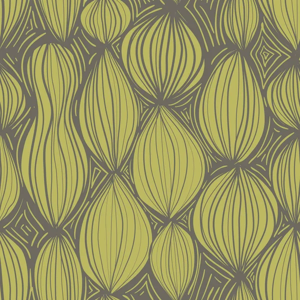 Patrón sin costuras con elementos redondos abstractos en color amarillo sobre fondo gris . Ilustraciones De Stock Sin Royalties Gratis