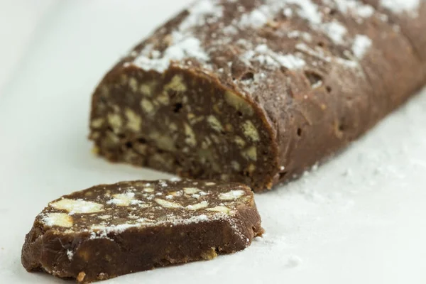 Une tranche de gâteau au chocolat — Photo