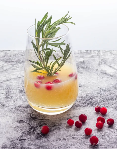 Pear cocktail with cranberries — Stock Photo, Image