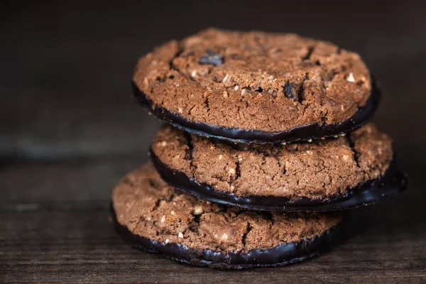 Cookies de chocolate close-up — Fotografia de Stock