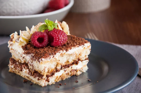 Home Made Traditional Italian Dessert Tiramisu — Stock Photo, Image