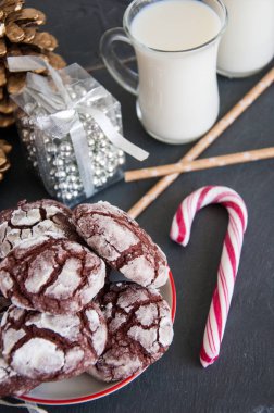 Noel süslemeleri ile Çikolatalı Bisküvi