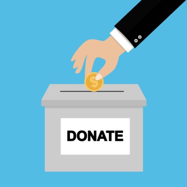 Para bağış kutusuna koyarak el