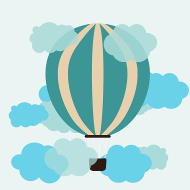 Sıcak hava balonu ve bulutları