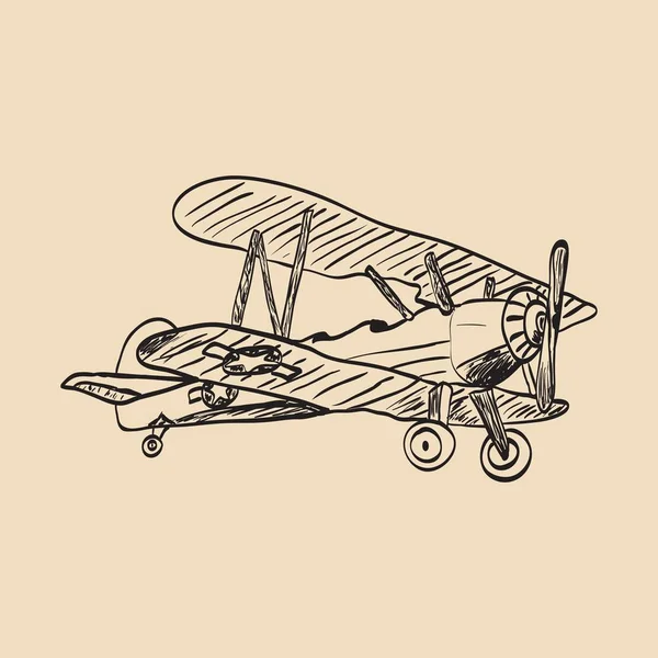 Skizze eines kleinen Flugzeugs — Stockvektor