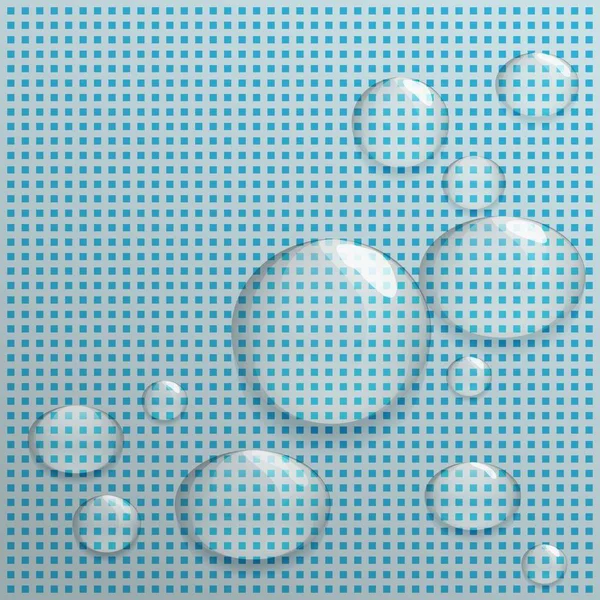 Transparentní vodní kapky — Stockový vektor
