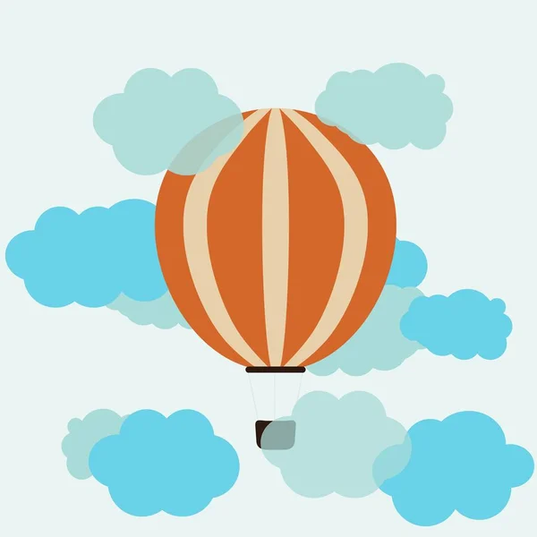 Hőlégballon és felhők — Stock Vector