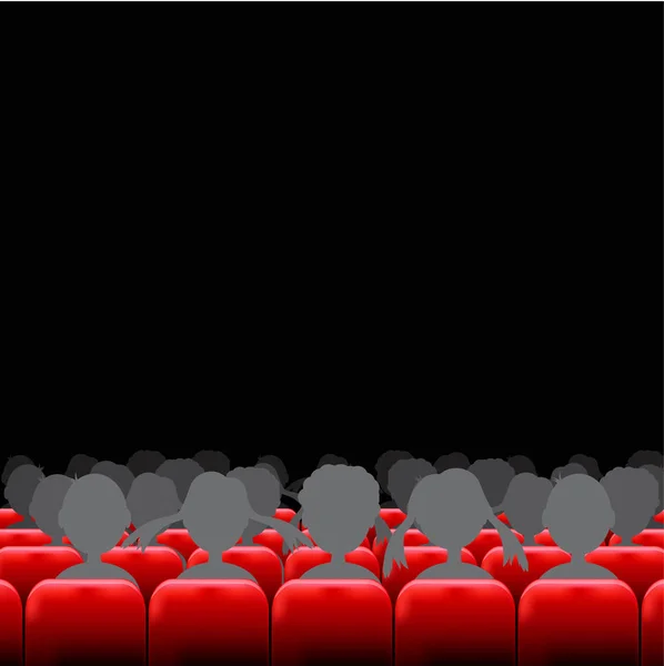 Auditorio de cine con pantalla — Vector de stock