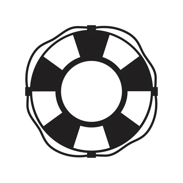 Záchranný kruh plochý ikona — Stockový vektor