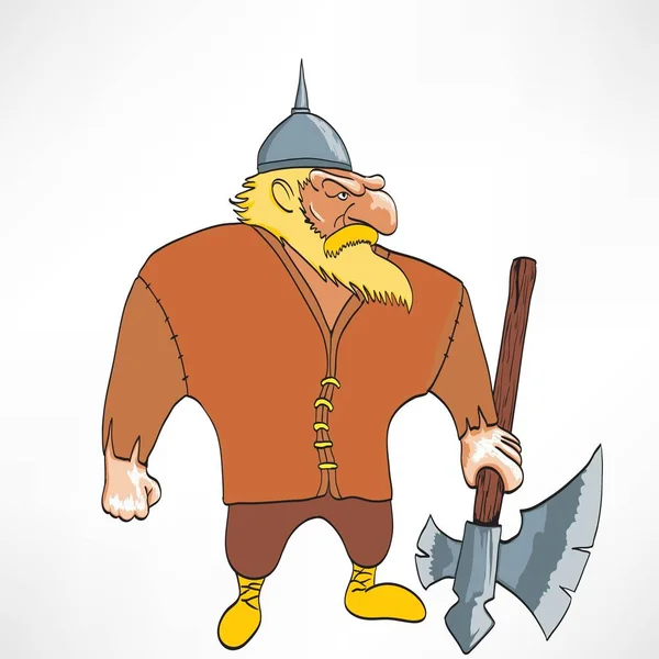 Viking desenho animado personagem engraçado —  Vetores de Stock