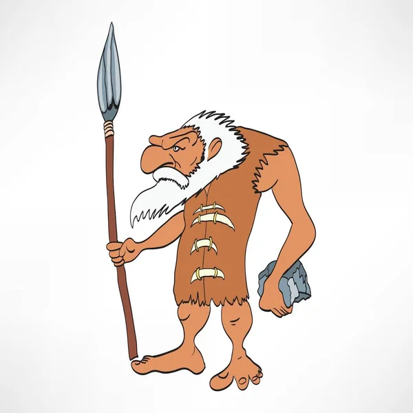Zeichentrickfigur Höhlenmensch — Stockvektor