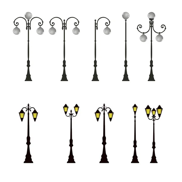 Street light icons set — Stock Vector