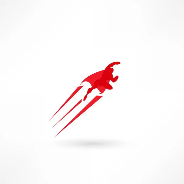 Flying superhero icon — Stock Vector