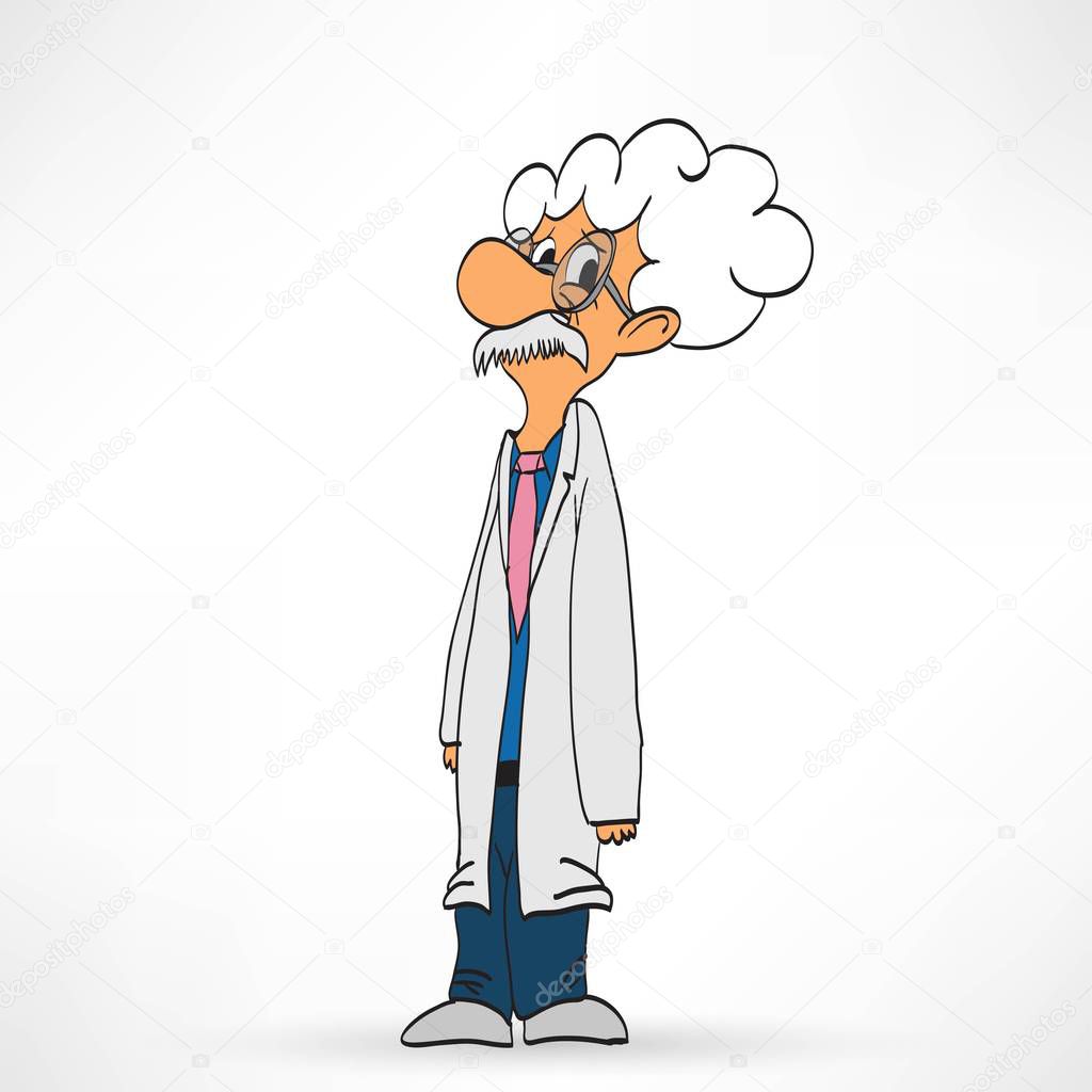 Scientist cartoon character